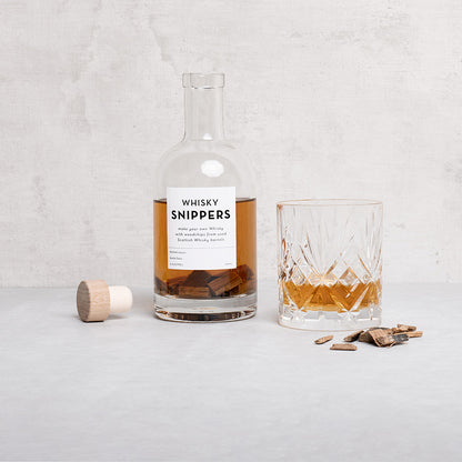 Coffret cadeau Whisky Snippers | Bouteille 350 ml avec copeaux de fût écossais | Infusion maison | Cadeau premium passionnés de whisky