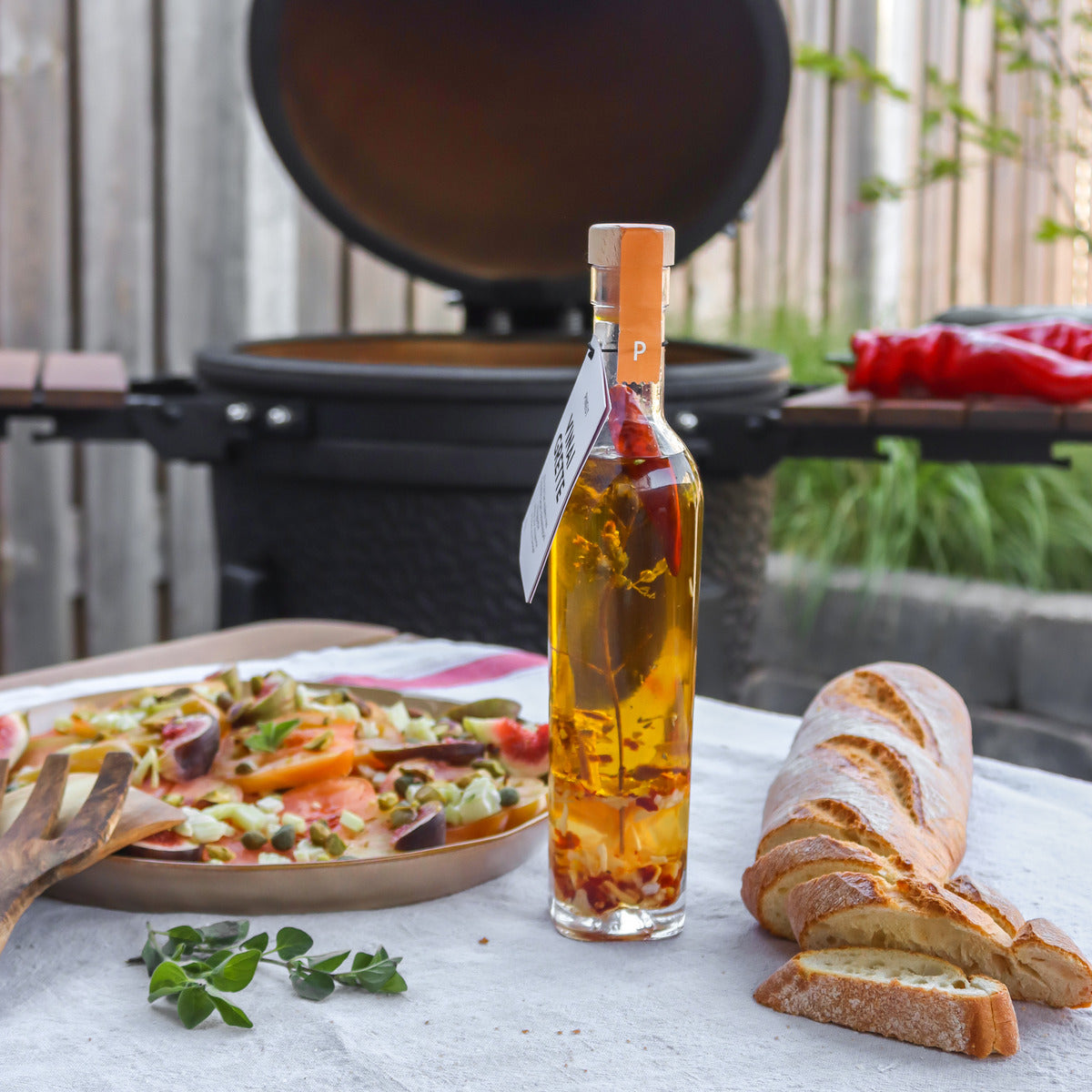 Préparation pour vinaigrette piment & orange | Bouteille cadeau | Recette maison relevée & ensoleillée