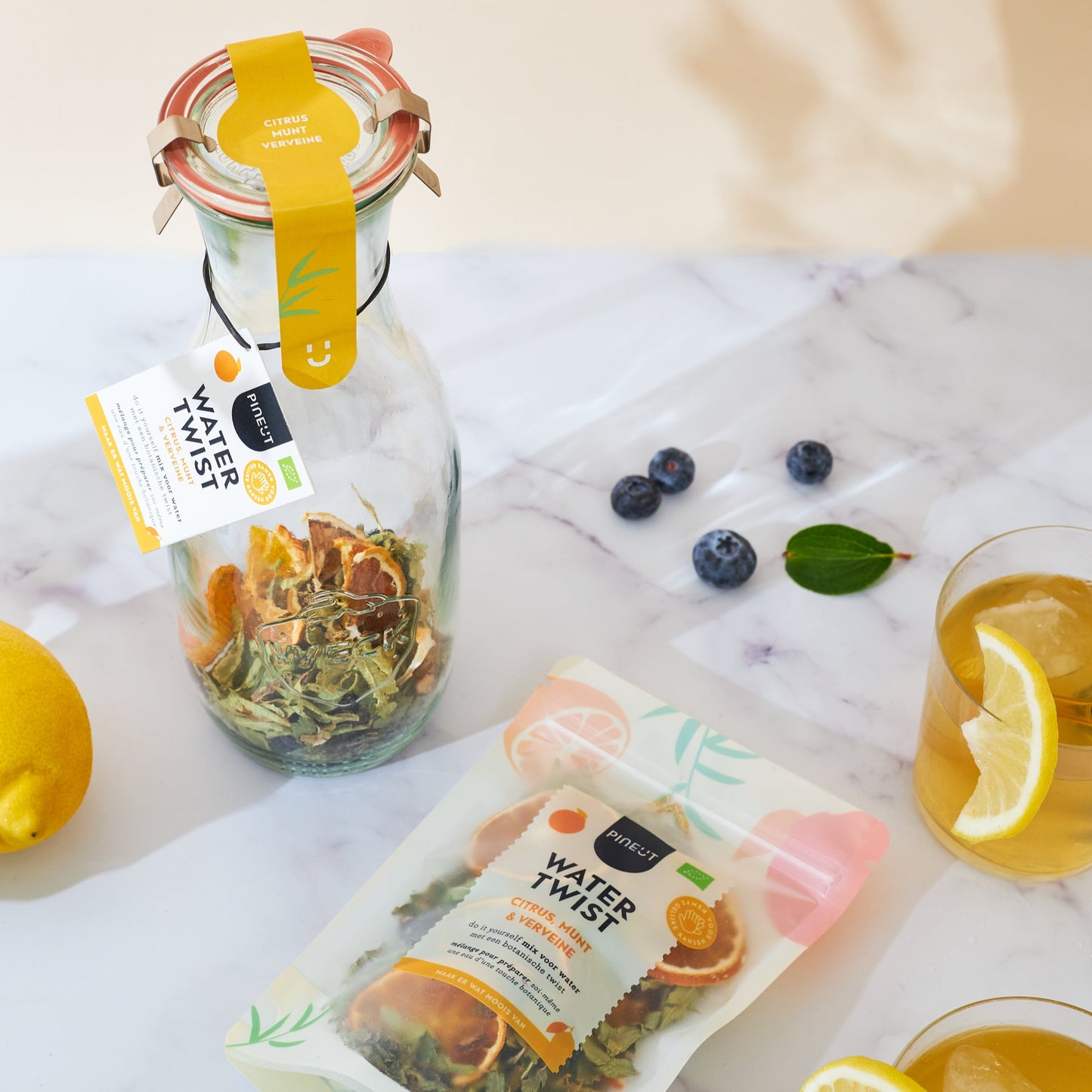 Watertwist | Citrus, Munt & Verveine | in karaf | BIO | Doos met 6 stuks