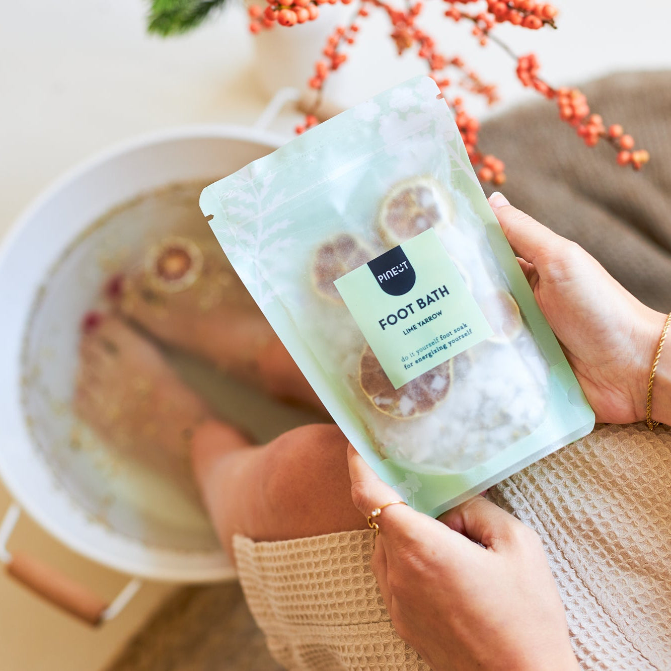 Cadeau boîte aux lettres détente | Kit en sachet bain de pieds Pineut | Idée bien-être & cadeau original