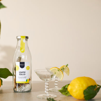 Préparation Limoncello BIO | Kit liqueur maison en bouteille | Recette italienne revisitée | Idée cadeau originale