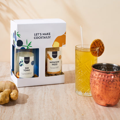 Coffret cocktail cadeau | Gin Tonic & Moscow Mule | Préparations maison faciles | Idée cadeau festive