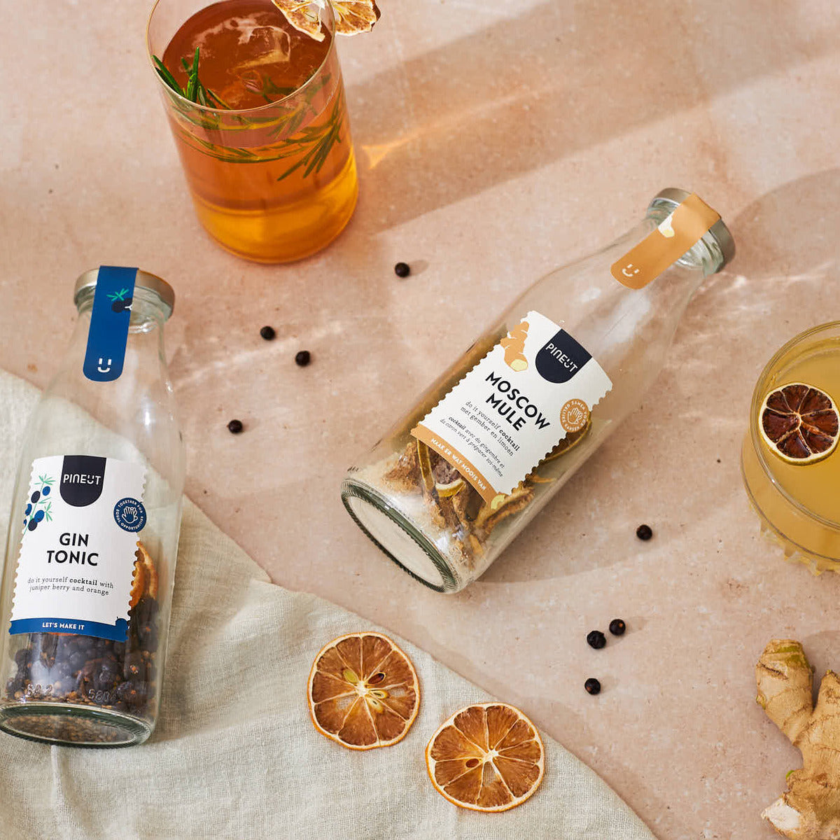 Coffret cocktail cadeau | Gin Tonic & Moscow Mule | Préparations maison faciles | Idée cadeau festive