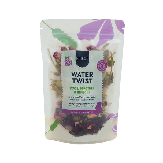 Watertwist Rose, Thé de montagne & Hibiscus BIO | Recharge eau fruitée botanique | Sans sucre, 100 % naturel