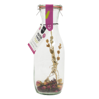 Watertwist Rose, Thé de montagne & Hibiscus BIO | Carafe Weck eau fruitée botanique | Sans sucre, 100 % naturel