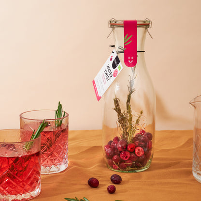 Watertwist Cranberry, Cerise & Romarin BIO | Carafe Weck eau fruitée botanique | Sans sucre, 100 % naturel