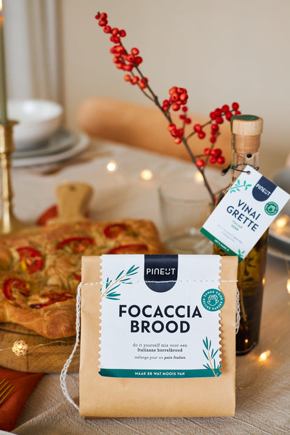 Coffret apéro avec planche Boska | Préparation focaccia & vinaigrette | Cadeau gourmand & design