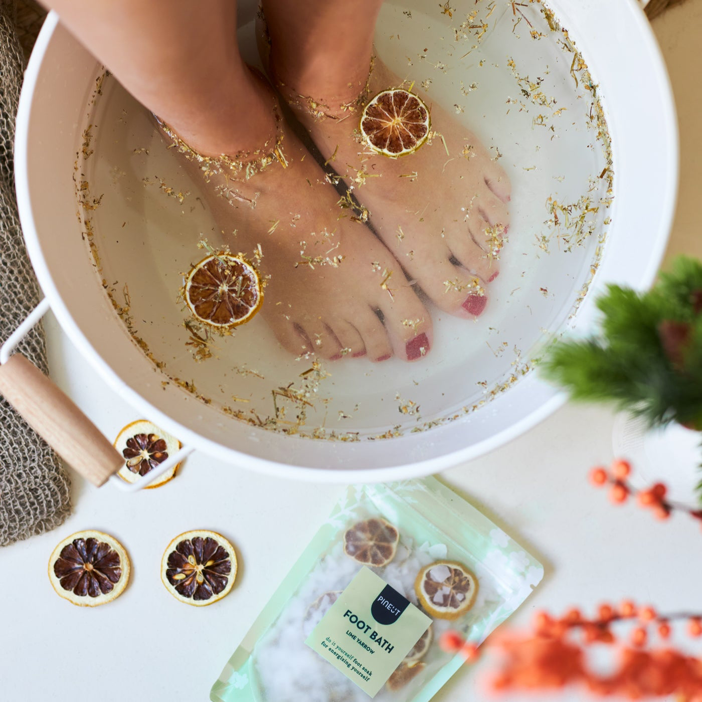 Cadeau boîte aux lettres détente | Kit en sachet bain de pieds Pineut | Idée bien-être & cadeau original