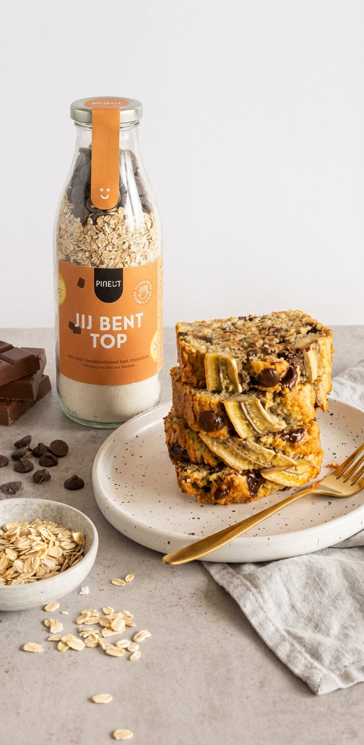 Bananenbrood Chocolade | Cadeaufles | DIY-recept tegen voedselverspilling | Doos met 8 stuks
