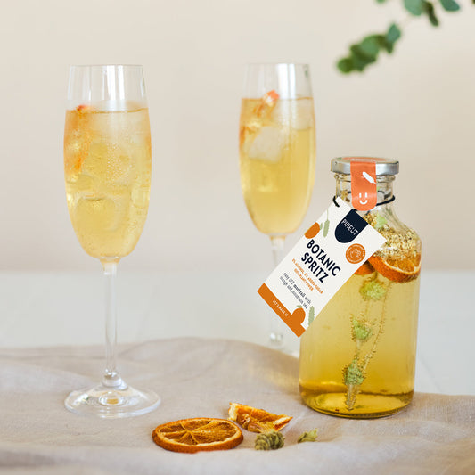 Base pour cocktail Botanic Spritz | Sans alcool BIO | Orange, sureau & thé des montagnes | Alternative festive