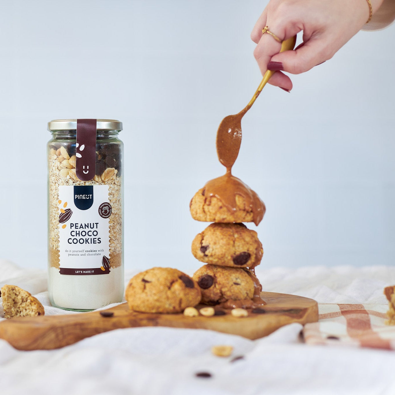 Zelf koekjes maken | Pinda Choco Cookies | Doos met 8 stuks