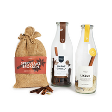 Coffret Saint Nicolas | Préparation chocolat chaud, biscuits speculoos & base liqueur épicée | Coffret cadeau festif