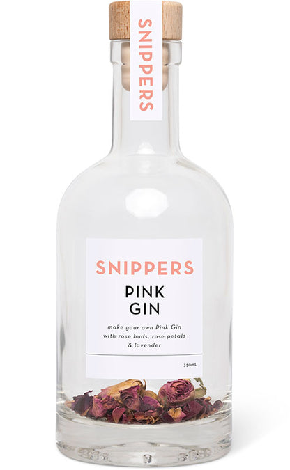 Snippers Botanicals Pink Gin | Bouteille 350 ml | Préparation botanique pour gin fruité & floral | Idée cadeau originale