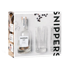 Coffret cadeau Gin Snippers | Bouteille 350 ml avec copeaux de fût de chêne + 2 verres | Transformez votre gin en gin ambré | Cadeau premium
