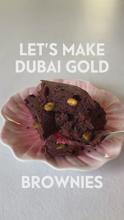 Préparation pour brownies Dubai Gold | Mix à gâteau maison | Chocolat noir, pistache & épices | Pineut