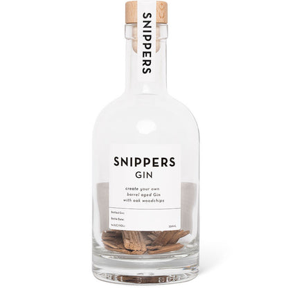 Coffret cadeau Gin Snippers | Bouteille 350 ml avec copeaux de fût de chêne | Transformez votre gin en gin ambré | Cadeau premium