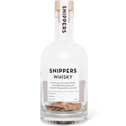Coffret cadeau Whisky Snippers | Bouteille 350 ml avec copeaux de fût écossais | Infusion maison | Cadeau premium passionnés de whisky