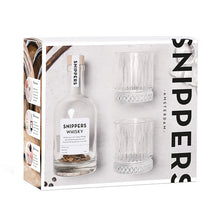 Coffret cadeau Whisky Snippers | Bouteille 350 ml avec copeaux de fût écossais + 2 verres | Transformez votre base en whisky doré | Cadeau premium